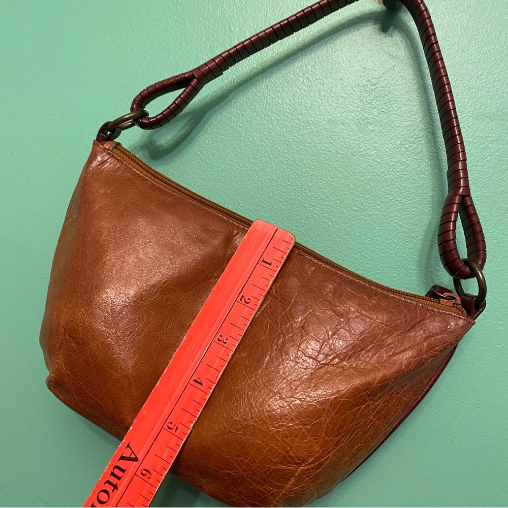 Fossil Small Leather Handbag Rattan Handle - Picture 7 of 11